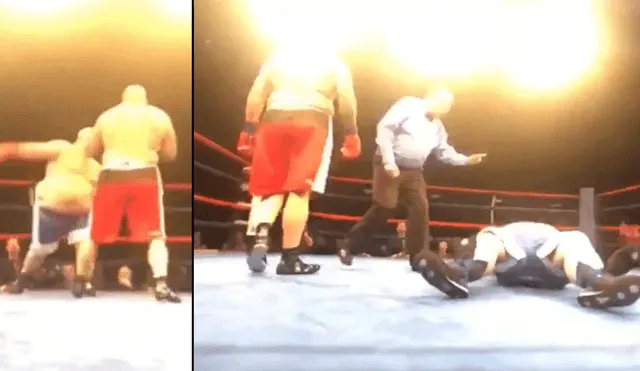 Video Viral: Boxeador con sobre peso recibe brutal nocaut en el segundo round.