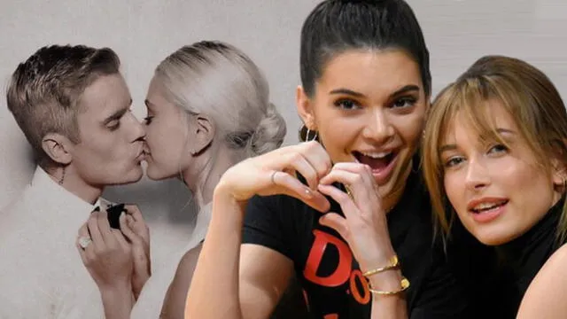 Hailey Baldwin besa en la boca a Kendall Jenner durante su boda con Justin Bieber