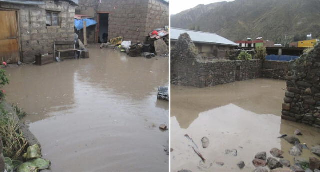 Intensas lluvias provocan inundaciones en viviendas de Caylloma.