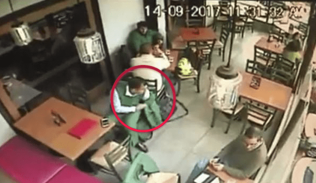 Miraflores: los meticulosos movimientos de un ladrón para hurtar una laptop en una cafetería [VIDEO] 