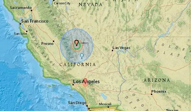 La zona afectada este miércoles registró hace dos días un movimiento telúrico menor, de magnitud 4,6. Imagen: Earthquaketrack