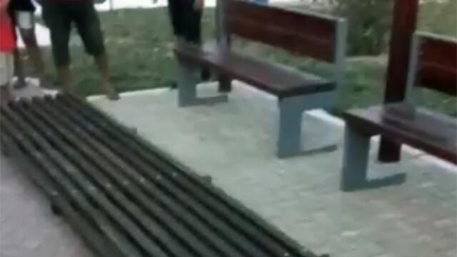 Madre de Dios: techo de metal de plaza de Armas cae y hiere a 3 personas [VIDEO]