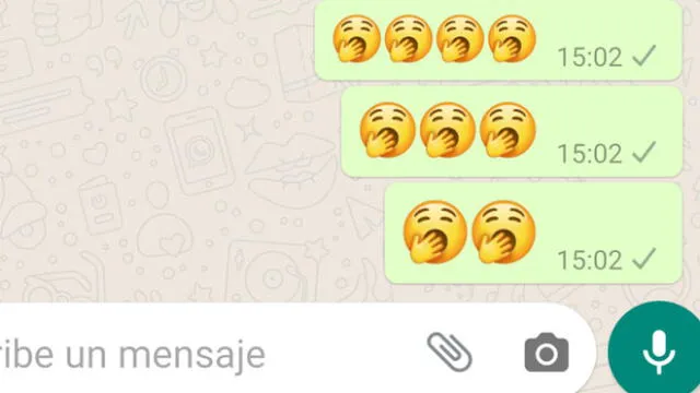 WhatsApp y el emoji de la cara bostezando.