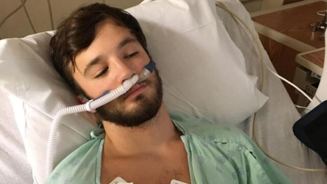 Adam Hergenreder, de dieciocho años, tiene ahora el pulmón como 'alguien de 70', según los médicos de Illinois (Estados Unidos). Foto: Difusión