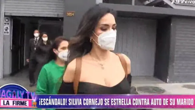 Silvia Cornejo y su reacción al ser consultada sobre choque al auto de su esposo Jean Paul Gabuteau