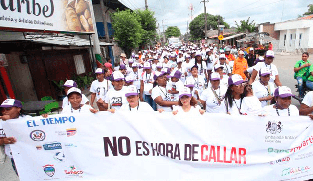"No es hora de callar", campaña colombiana en contra de la violencia sexual en el país. Foto: El Tiempo