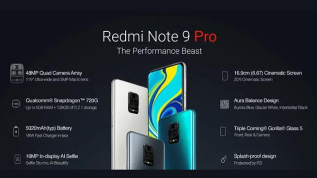 Características del Redmi Note 9 Pro.