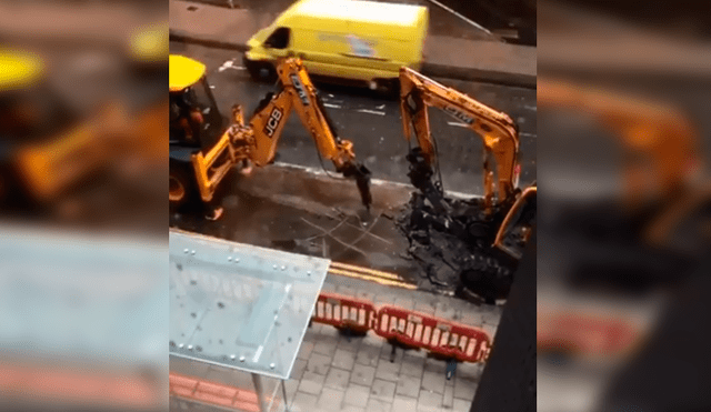 Facebook: maquinistas sorprenden al jugar ‘michi’ con excavadoras en plena obra [VIDEO]