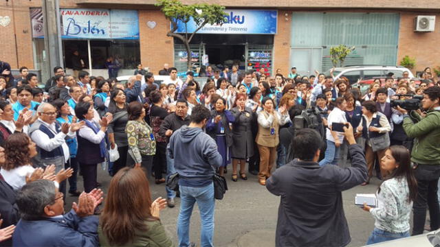 Jesús María: trabajadores del INEI protestan contra la salida de Aníbal Sánchez