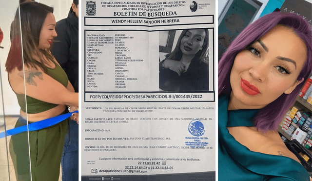 Peruana Wendy Hellem Sandon Herrera lleva desaparecida una semana en México: era acusada de estafa por cuentas falsas en redes sociales. Foto: composición LR/capturas de Facebook/Buscando a Hellen