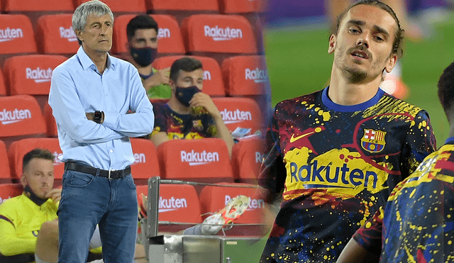 Quique Setién, técnico del Barcelona, desató la polémica al colocar a Griezmann en los minutos finales. (FOTO: Composición/AFP).