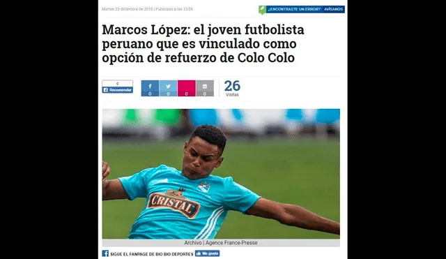 En Chile advierten de la llegada de un jugador de Sporting Cristal a Colo Colo