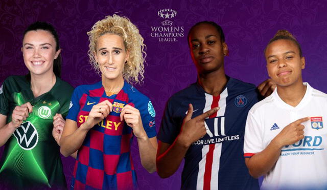 Barcelona, PSG, Lyon y Wolfsburgo jugarán las semifinales de la Champions League Femenina. Foto: UEFA