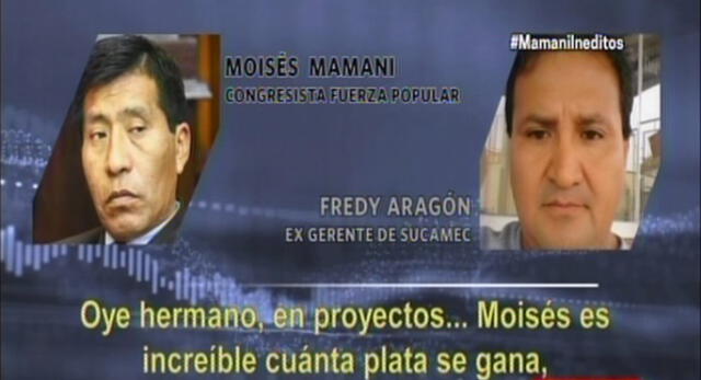 Mamani y Aragón en nuevos audios: "Cinco palitos sin mover un dedo"