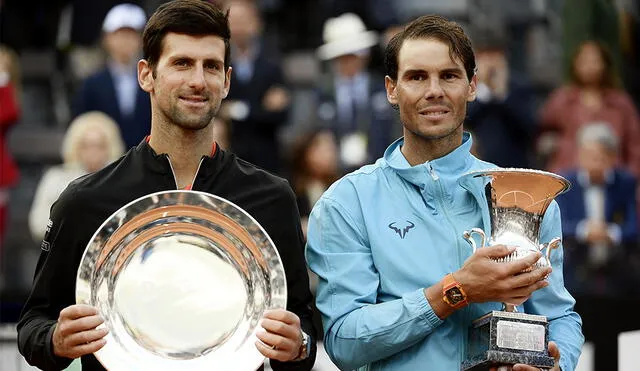 Rafael Nadal y Novak Djokovic son los favoritos en el Masters 1000 de Roma. Foto: AFP