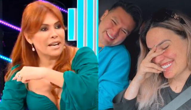 Magaly no cree en felicidad de Cassandra Sánchez de Lamadrid y Deyvis Orozco luego del 'ampay' del cantante en un sauna. Foto: Composición La República/Captura ATV/Cassandra Sánchez de Lamadrid/Instagram