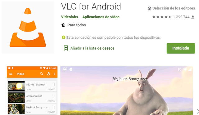 VLC puedes descargarlo desde la Play Store. Foto: FayerWayer