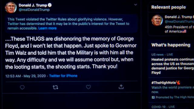 Captura de la cuenta oficial de Twitter de Donald Trump. Foto: EFE.