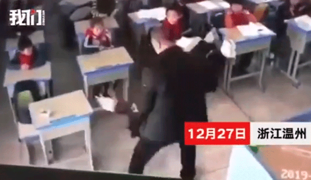 Profesor maltratando a alumna.