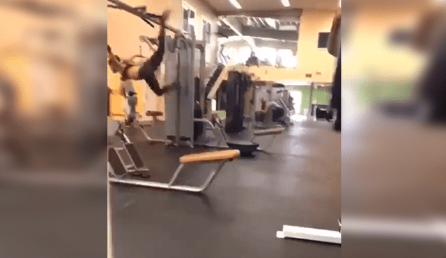 Facebook viral: joven va al gimnasio y realiza asombrosas 'acrobacias' que dejan en shock a miles [VIDEO]