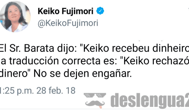 Facebook: Keiko Fujimori es blanco de bromas y memes tras declaraciones de Barata