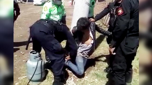 Pobladores de Puno intentaron quemar vivo a delincuente [VIDEO]