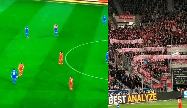 Jugadores de Bayern Múnich y Hoffenheim tocan la pelota como protesta de los insultado racistas