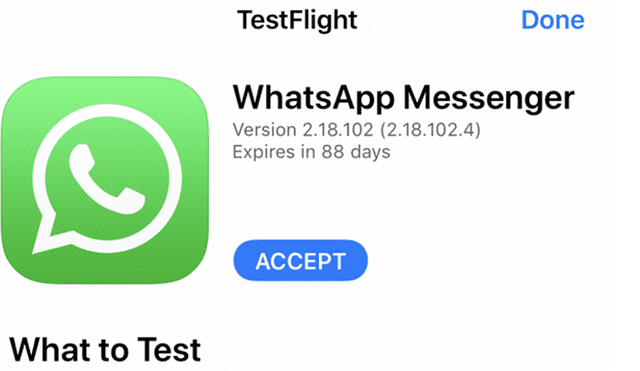 Programa beta de WhatsApp para iOS.