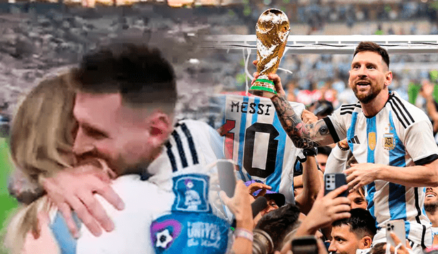 Messi recibió la Copa Mundial de Fútbol tras ganarle a Francia. Foto: composición LR/ captura Latina/ AFP