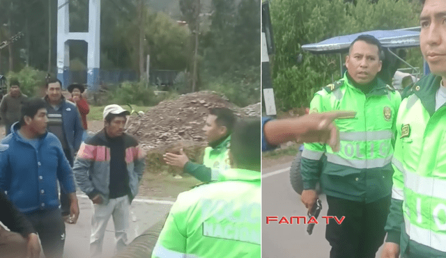 Enfrentamiento entre Policías y manifestantes. Foto: Captura de video/Fama Tv