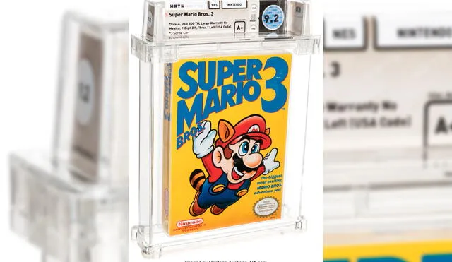 La copia de Super Mario Bros. 3 se compró en 156.000 dólares porque tiene la palabra "Bros" en la parte izquierda y sobre la mano de Mario. Foto: Twitter