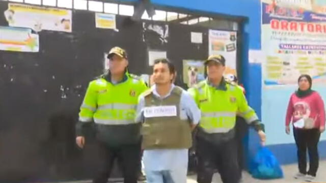 Micky Diaz  fue detenido cuando se encontraba trabajando en el colegio con total normalidad. (Foto: Captura de video / ATV Noticias)