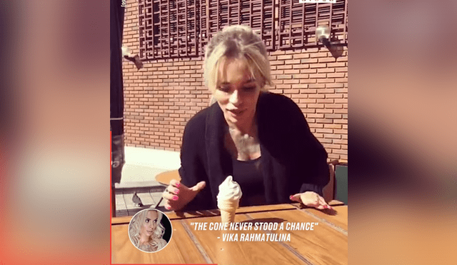 Facebook viral: Chica come de un solo mordisco enorme helado y miles quedan en shock [VIDEO] 