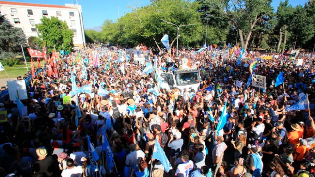 Protestas en Mendoza contra la nueva ley 7722. Foto: Difusión