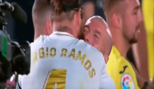 Sergio Ramos le propinó un beso a Zinedine Zidane tras la obtención de LaLiga 2019-20. (FOTO: Captura ESPN).