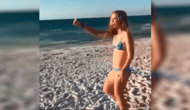 Facebook: Sexy mujer quiso pasar un día de playa, pero todo acabó mal [VIDEO]