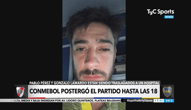 River vs Boca: así quedó Pablo Pérez luego de la agresión de hinchas 'Millonarios' [VIDEO]