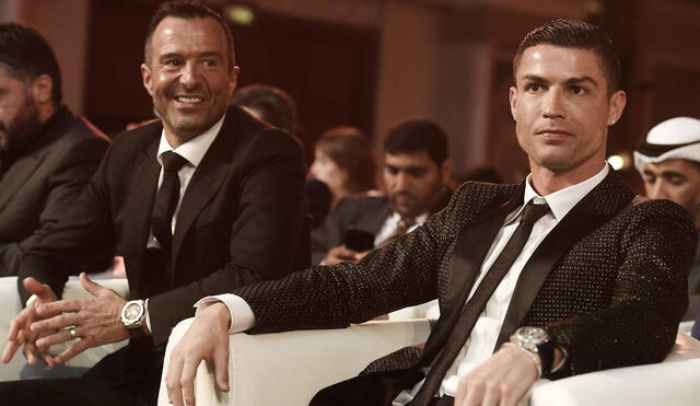 Jorge Mendes y Cristiano Ronaldo. El agente le habría dicho algunas "verdades" al jugador y este se habría molestado. Foto: AFP