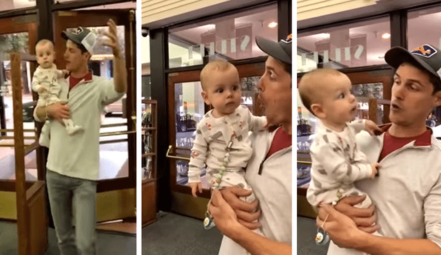 YouTube viral: la impresión de un bebé al ingresar a una biblioteca causa asombro