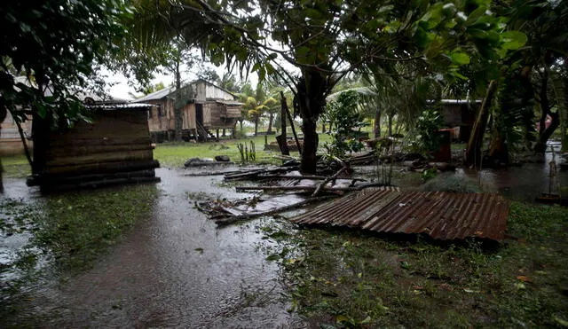 Una vivienda afectada debido a las lluvias por la proximidad del huracán Eta. Foto: EFE