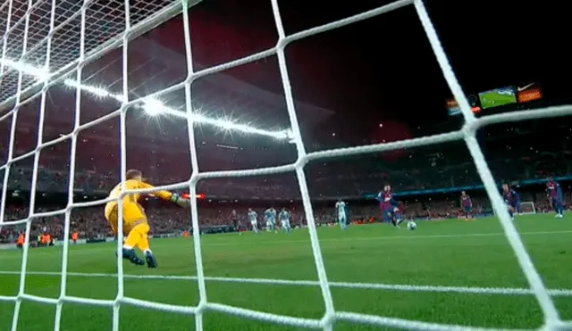 Messi anotó desde los doce pasos y adelanta al Barcelona. Foto: captura de video.
