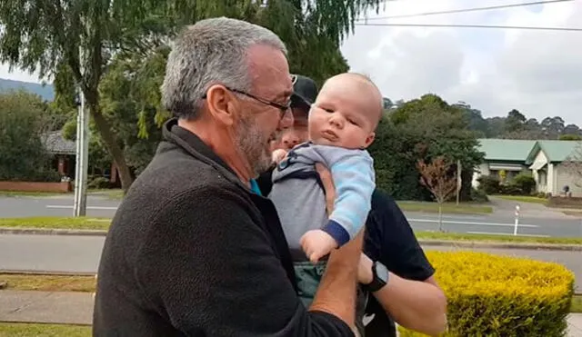 YouTube: conmovedor video muestra la reacción de un hombre al conocer a su nieto por primera vez