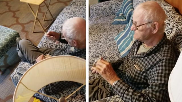 Vía Facebook: abuelo recibe comida para gatos de su nieto y su reacción se vuelve viral