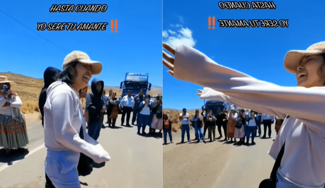 La cantante folclórica Yarita Lizeth Yanarico Quispe cantó para un grupo de manifestantes. Foto: Composición LR/Noticias del Día