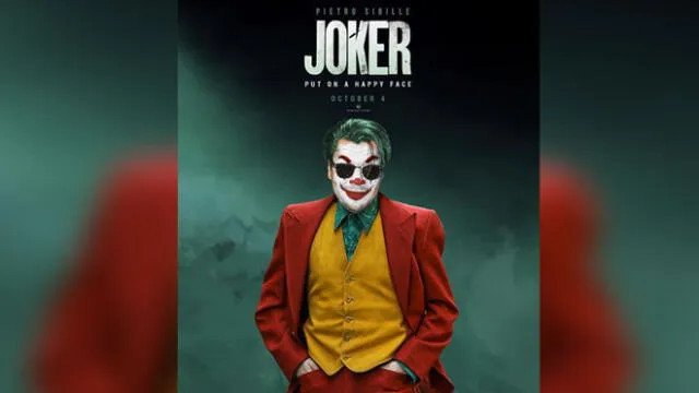 El actor Pietro Sibille en el lugar de Joaquín Phoenix en 'Joker'. Foto: Facebook.
