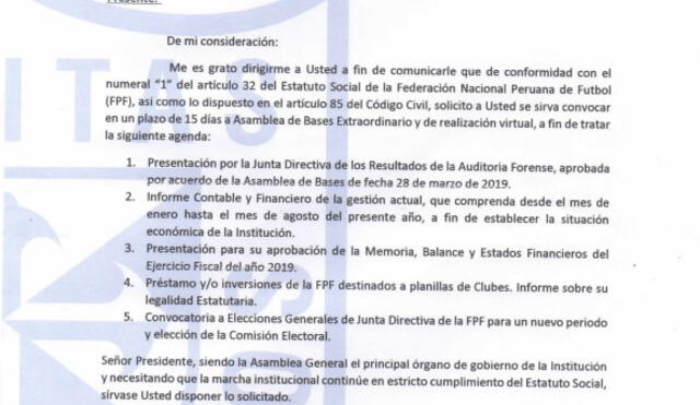 Universidad San Martín pide a AgustÍn Lozano convocar a asamblea.