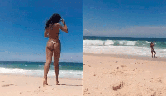 Facebook: quería una sexy foto en la playa, pero el mar arruinó todo