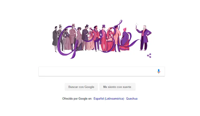 Doodle de Google celebra el natalicio del químico William Henry Perkin