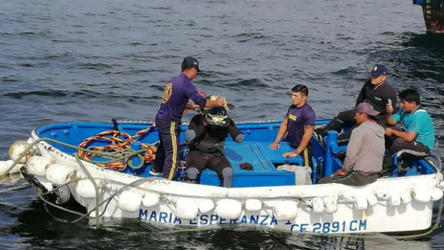 Chimbote: Ya son once los buzos de la Marina que buscan a pescadores desaparecidos
