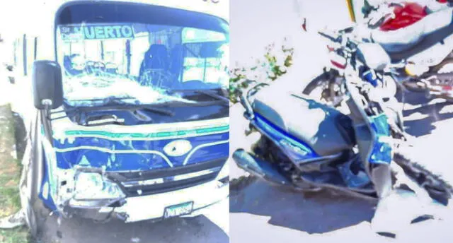 Dos turistas mueren en Cusco tras violento choque entre bus y motocicleta